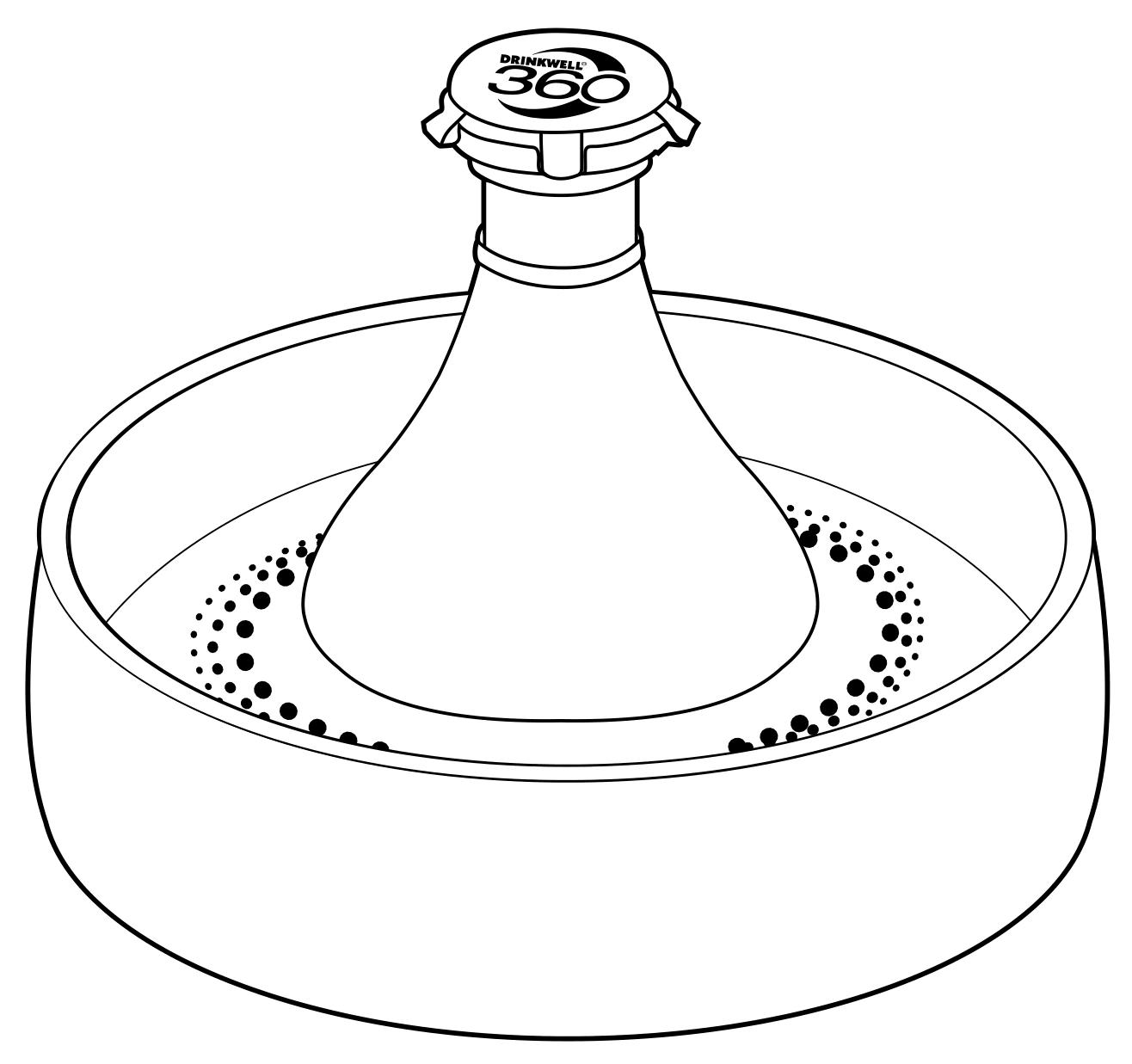 PetSafe Drinkwell Plastic 360 D360-RE official manual product illustration
